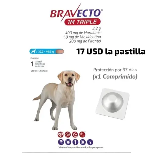 Bravecto 1M Triple 20-40 kg — imagen 1
