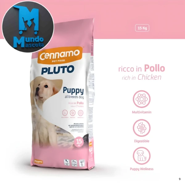 Pienso Pluto Cachorros 15kg sabor pollo's foto | Mundo Mascota Habana |  BizneCubano