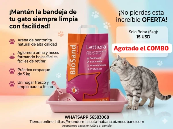 Arena Biosand 5kg para gatos's foto | Mundo Mascota Habana |  BizneCubano