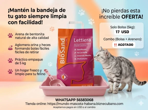 Arena Biosand 5kg para gatos's foto | Mundo Mascota Habana |  BizneCubano