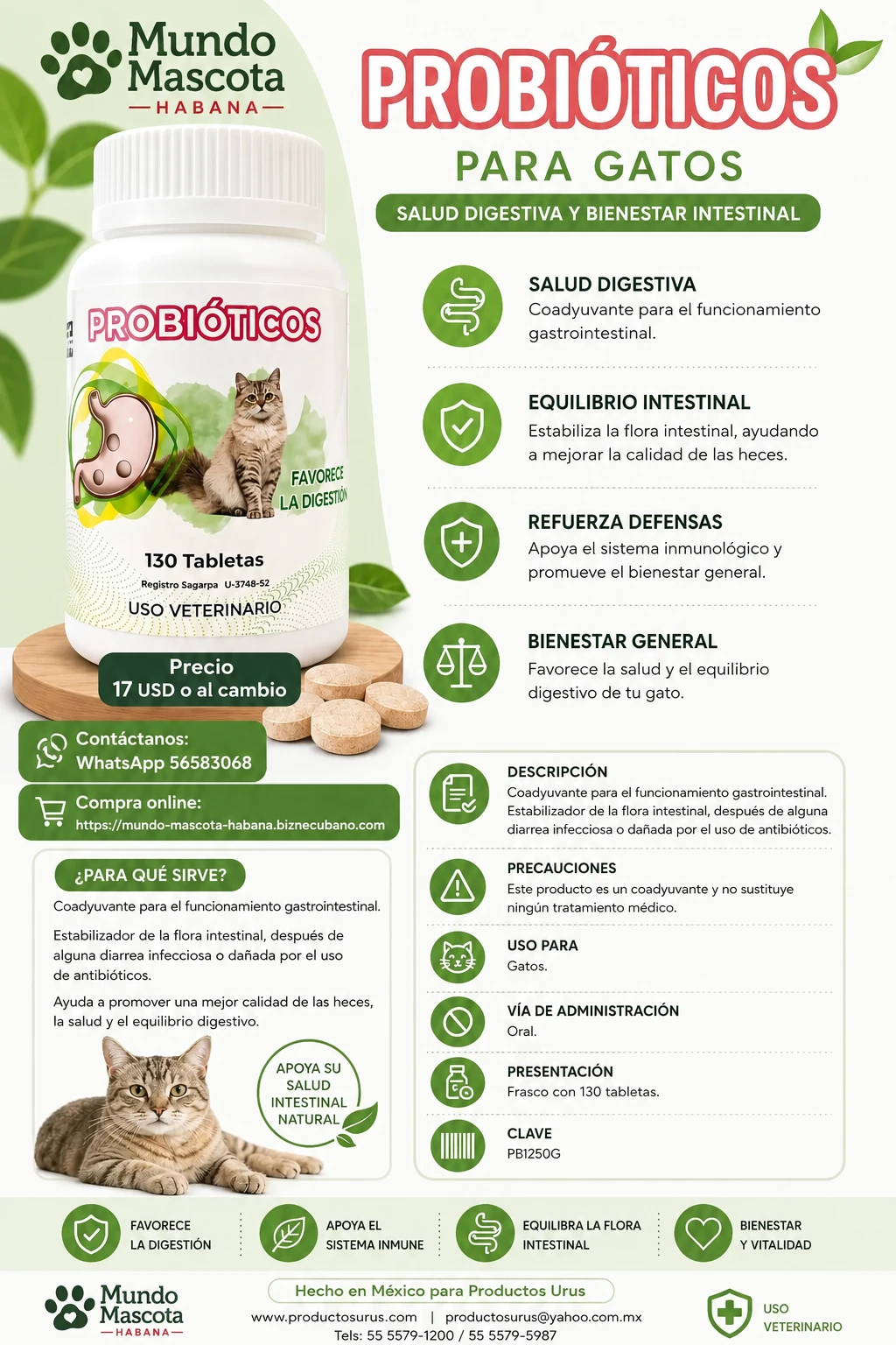 Probióticos en tabletas para gatos's foto | Mundo Mascota Habana |  BizneCubano