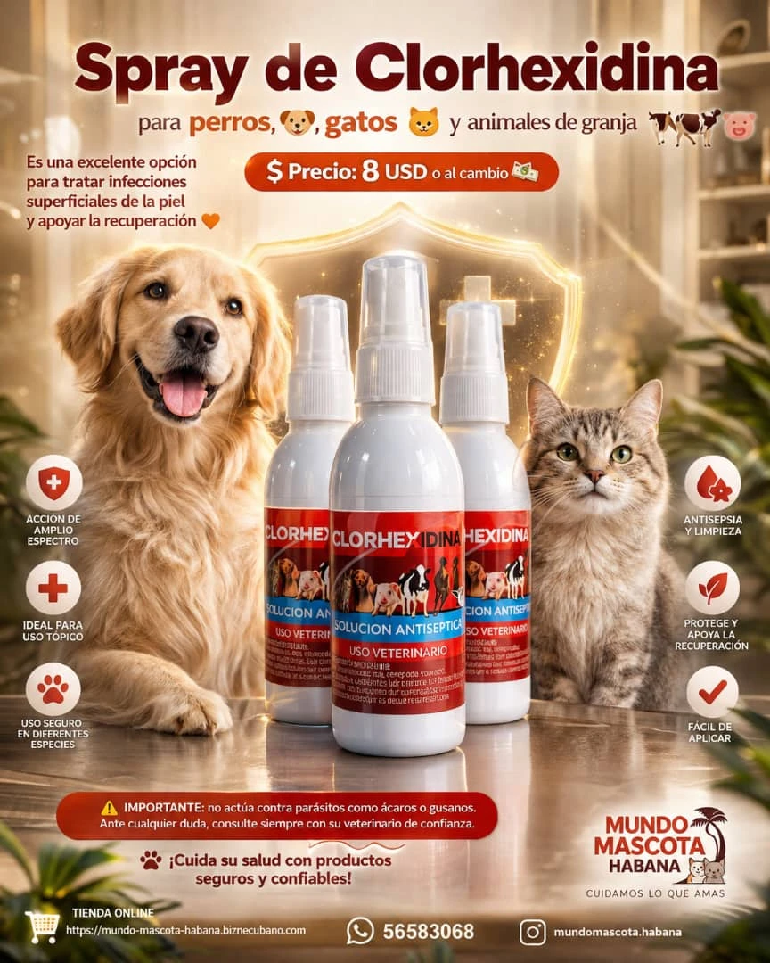 Spray de Clorhexidina's foto | Mundo Mascota Habana |  BizneCubano