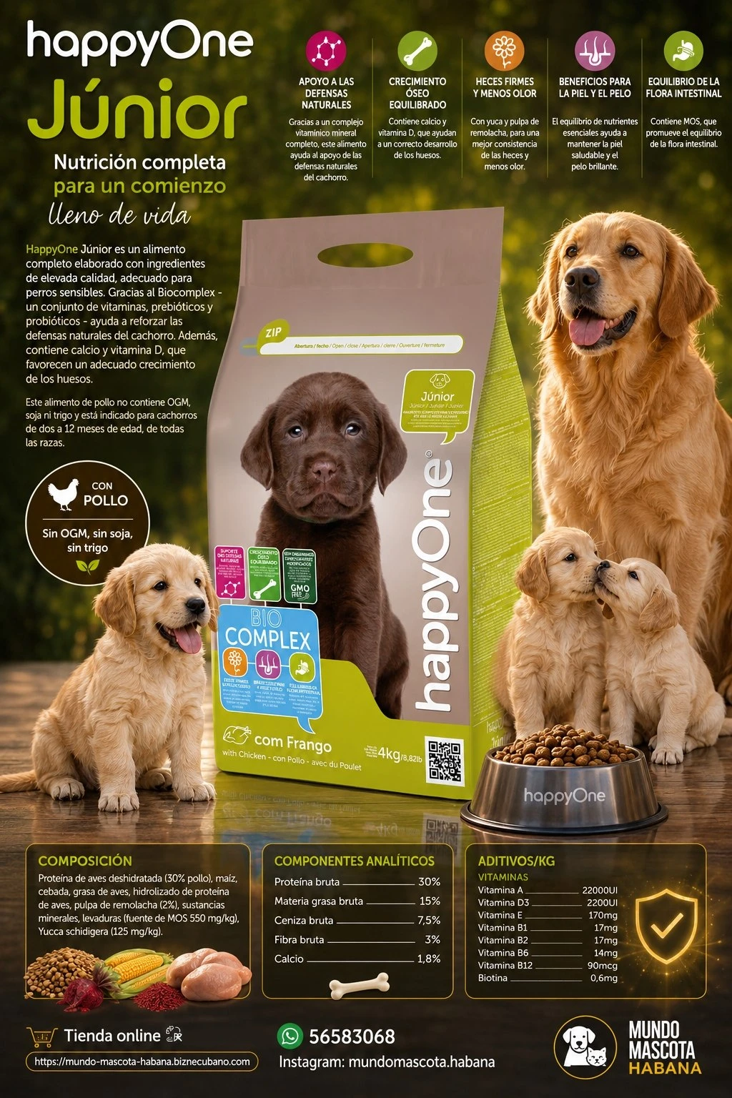 Pienso HappyOne para perros cachorros's foto | Mundo Mascota Habana |  BizneCubano