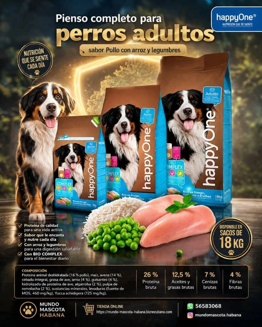 Pienso HappyOne 18kg perros adultos's foto | Mundo Mascota Habana |  BizneCubano