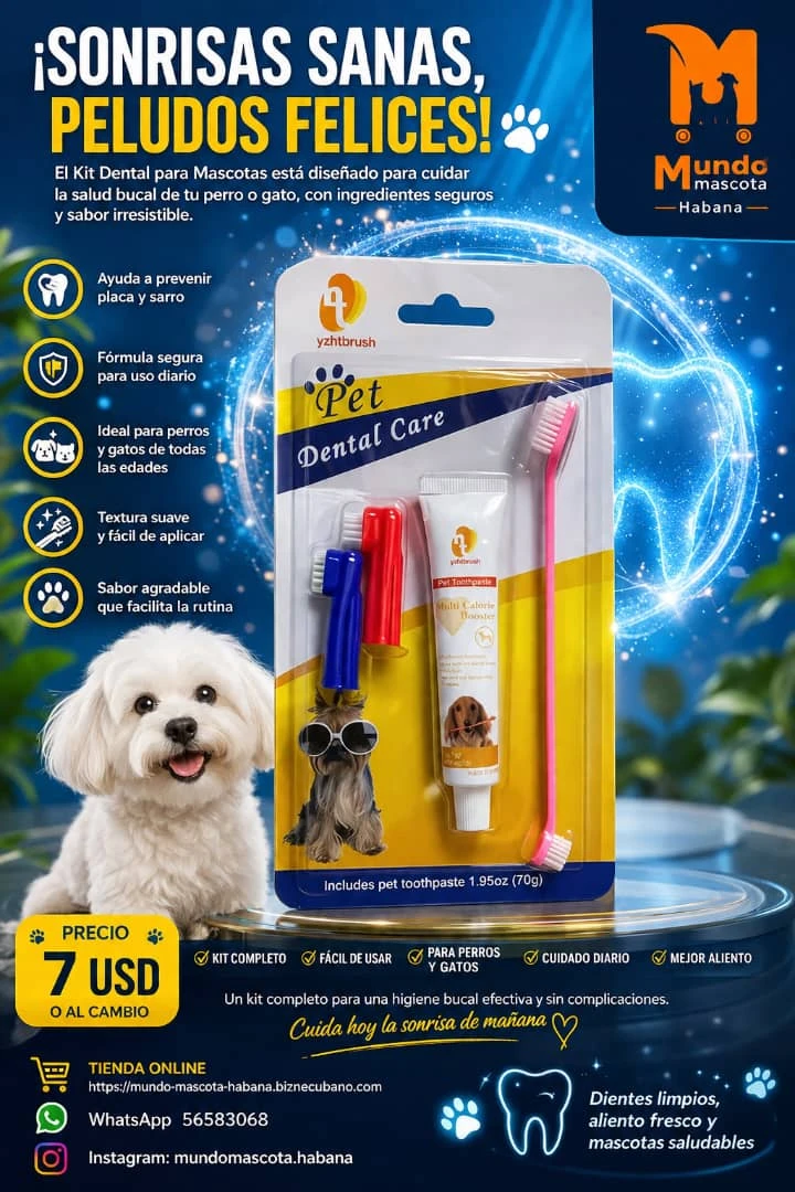 Kit dental para mascotas (3 cepillos y 1 pasta)'s foto | Mundo Mascota Habana |  BizneCubano