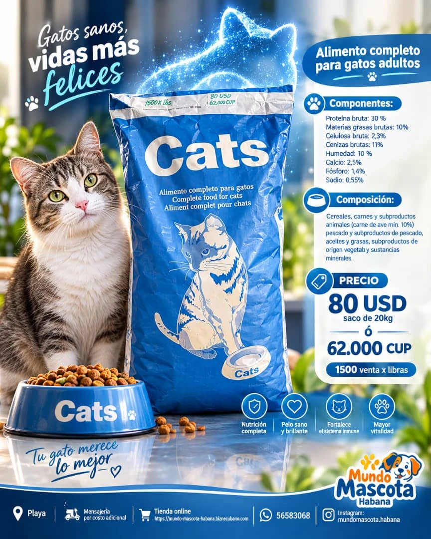 Pienso CATS para gatos adultos por libras's foto | Mundo Mascota Habana |  BizneCubano