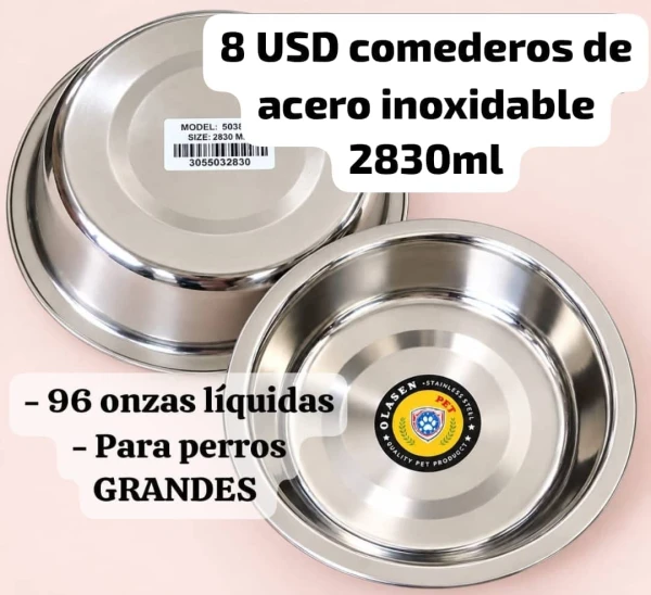 Comedero 2830ml de acero inoxidable para mascotas's foto | Mundo Mascota Habana |  BizneCubano