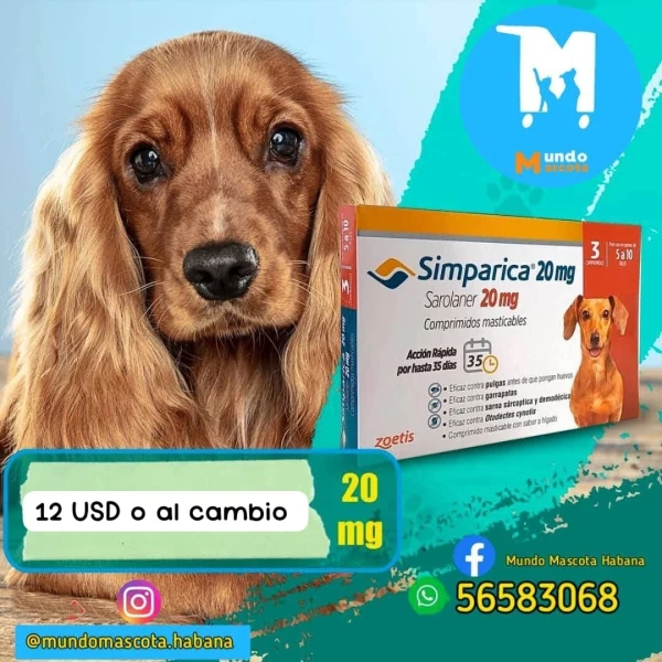 Simpárica de 20 mg (5 a 10kg)'s foto | Mundo Mascota Habana |  BizneCubano