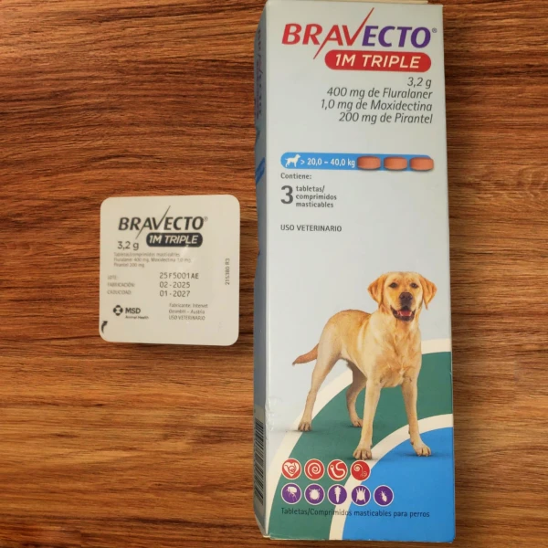 Bravecto 1M Triple 20 a 40 kg's foto | Mundo Mascota Habana |  BizneCubano