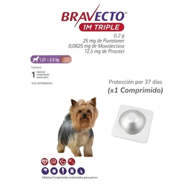Bravecto 1M Triple 1.27-2.5kg's foto | Mundo Mascota Habana |  BizneCubano