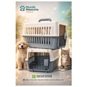 Huacal o transportador rígido para gatos y perros pequeños y medianos miniatura 1