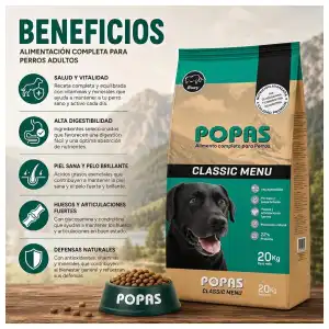 Pienso Popas sabor res perros adultos por libras miniatura 3