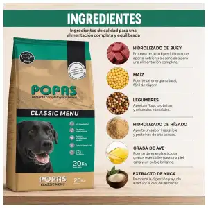Pienso Popas sabor res perros adultos por libras miniatura 2
