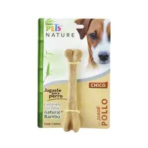 Juguete hueso de bambú sabor pollo miniatura 2